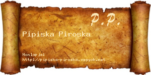 Pipiska Piroska névjegykártya